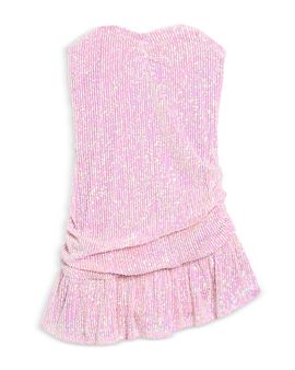 Katiejnyc KatieJnyc Girls' Estelle Asymmetric Strapless Sequin Dress