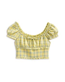 Katiejnyc KatieJnyc Girls' Heather Plaid Top
