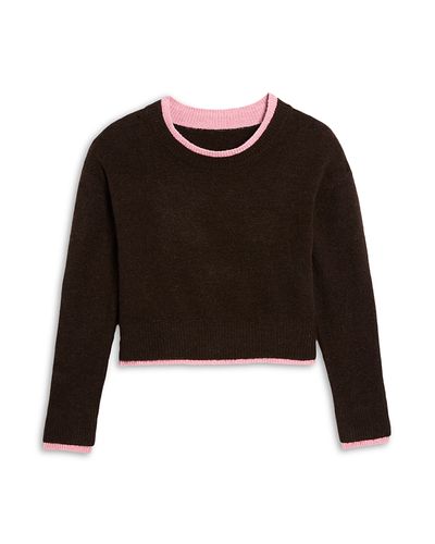 Katiejnyc KatieJnyc Girls' Nova Contrast Trim Crew Neck Sweater