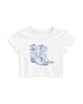 Katiejnyc KatieJnyc Girls' Tween Bow Boots Tee