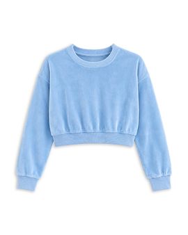 Katiejnyc KatieJnyc Girls' Tween Jade Velour Crewneck Top
