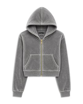 Katiejnyc KatieJnyc Girls' Tween Jade Velour Zip Up Hoodie