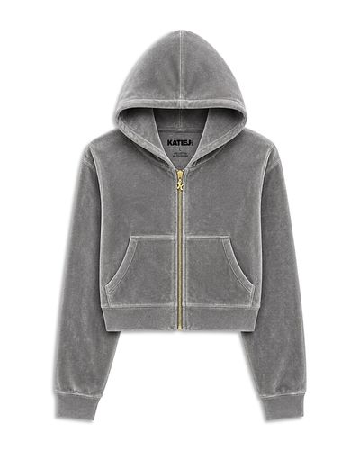Katiejnyc KatieJnyc Girls' Tween Jade Velour Zip Up Hoodie