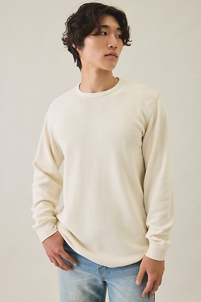 Katin Katin Therman Thermal Long Sleeve Tee in Ivory, Men's at Urban Outfitters