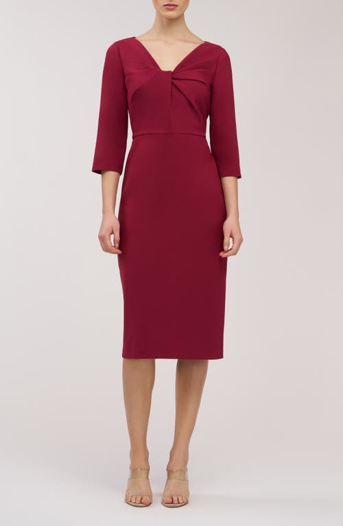 Kay Unger Kay Unger Farrah Twist Front Midi Cocktail Dress