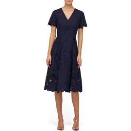 Kay Unger Kay Unger Luna Embroidered Midi Dress