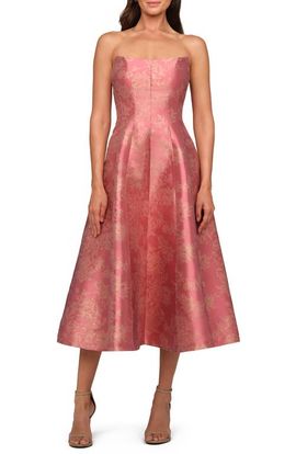 Kay Unger Kay Unger Quincy Strapless Midi Cocktail Dress