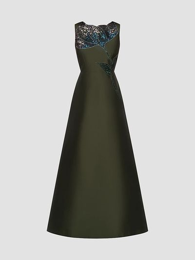 Kay Unger Kay Unger Women's Charlene Beaded Taffeta A-Line Gown