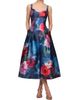 Kay Unger Women's Adria Floral Satin Tea-Length Dress - 2