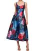 Kay Unger Women's Adria Floral Satin Tea-Length Dress - 3
