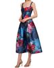 Kay Unger Women's Adria Floral Satin Tea-Length Dress - 4