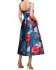 Kay Unger Women's Adria Floral Satin Tea-Length Dress - 5