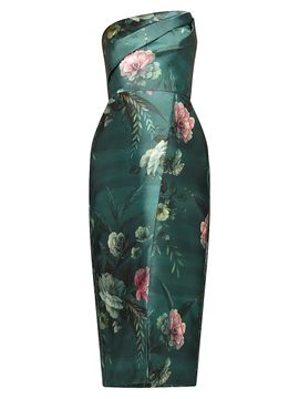 Kay Unger Women's Amelie Floral Tea-Length Dress
