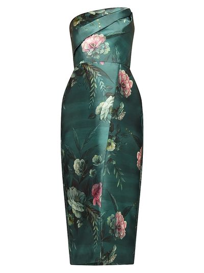 Kay Unger Women's Amelie Floral Tea-Length Dress
