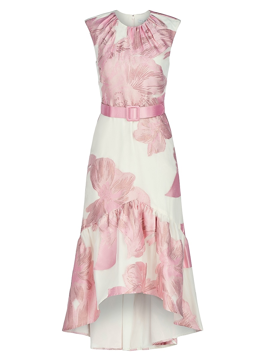 kay unger beatrix floral organza midi dress Kay Unger
