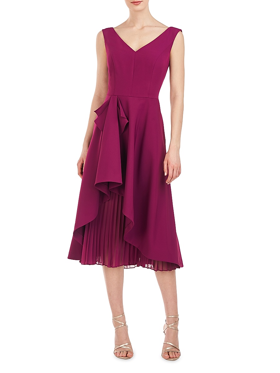knee length dresses for ladies Kay Unger Walk Through Gown in Bright Rose main image 1