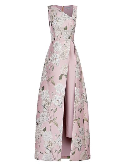 Kay Unger Women's Bennet Floral Jacquard Walk-Thru Jumpsuit