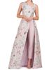Kay Unger Women's Bennet Floral Jacquard Walk-Thru Jumpsuit - 2