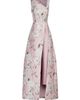 Kay Unger Women's Bennet Floral Jacquard Walk-Thru Jumpsuit - 6