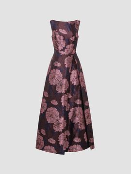 Kay Unger Women's Caitlin Floral Jacquard Fit & Flare Gown