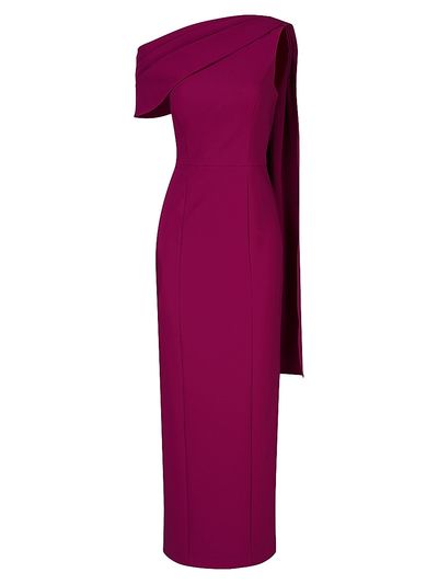 Kay Unger Women's Dominica Asymmetric Crepe Gown