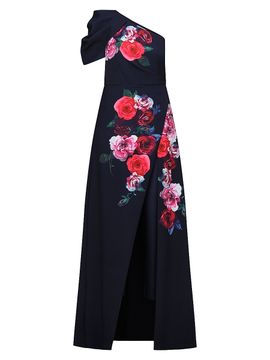Kay Unger Women's Feyre Floral One-Shoulder Jumpsuit