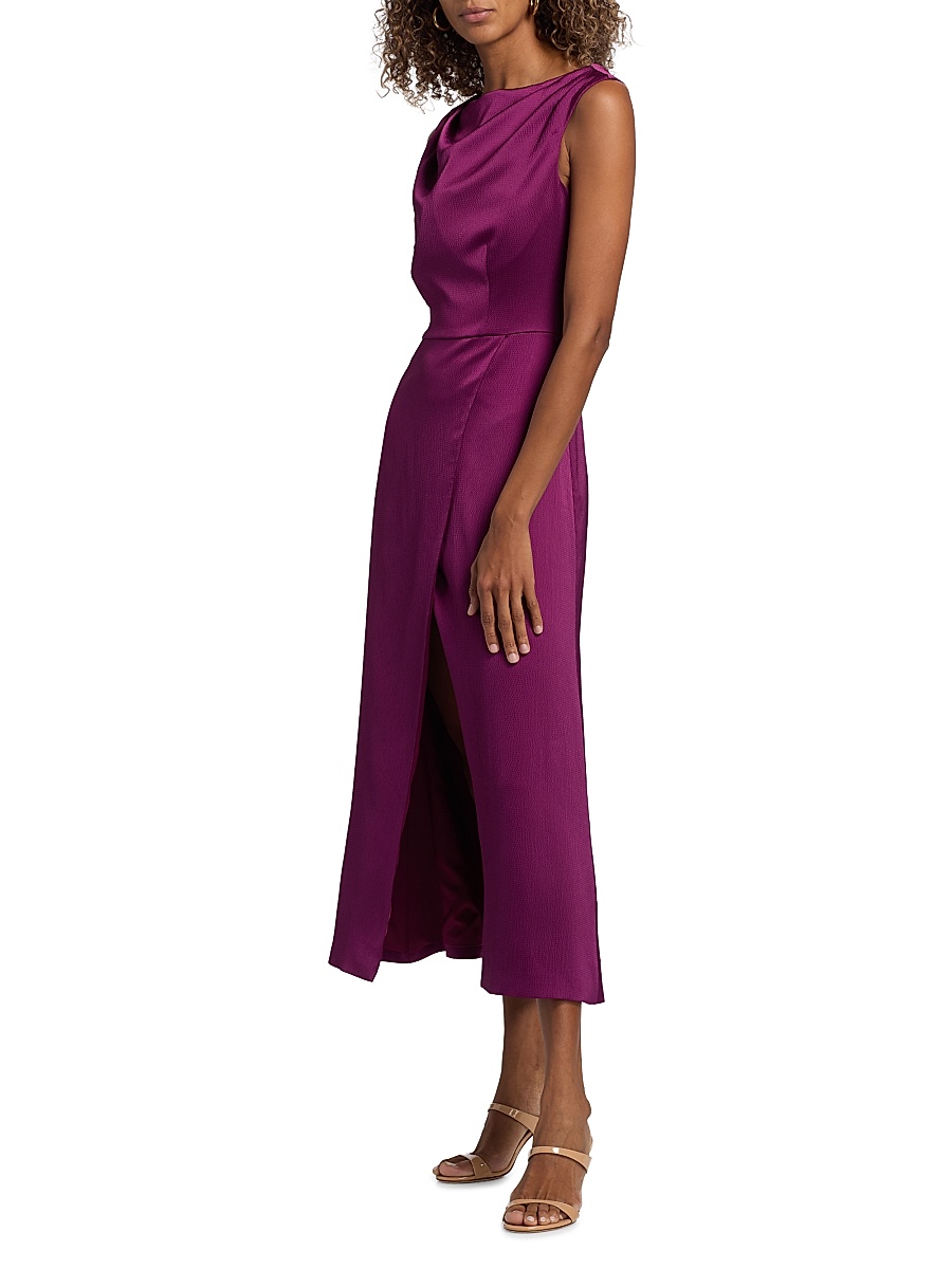 kay unger satin dress Kay Unger Tatiana Flared Sleeveless Satin Gown Nile Blue- Size 8- NWT- MSRP $348