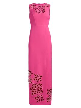 Kay Unger - Women's Donna Floral Jacquard Column Gown