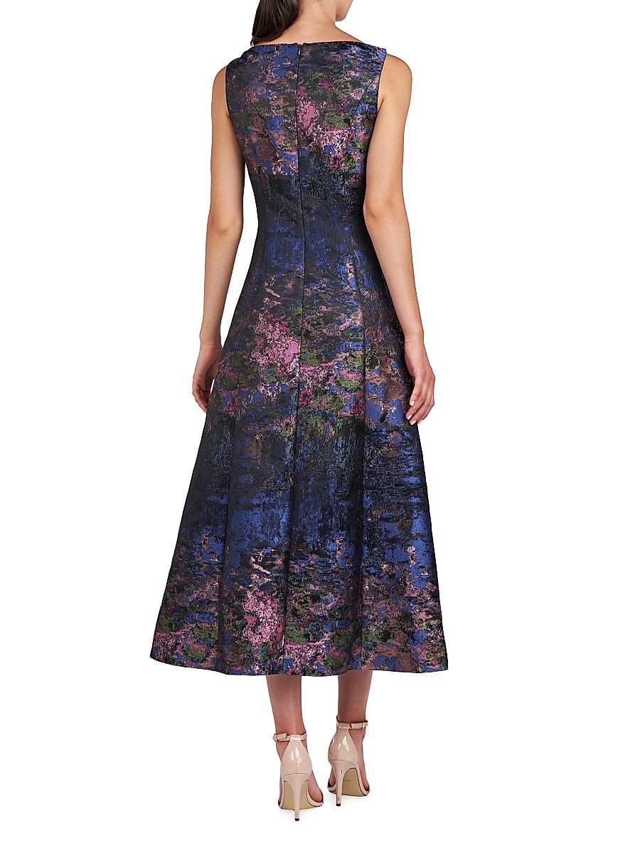 Kay Unger - Women's June Monet Jacquard Midi-Dress