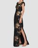 Kay Unger Women's Myla Floral Jacqaurd Column Gown - 5