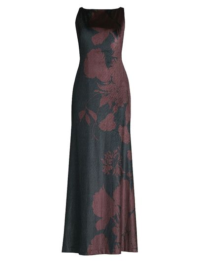 Kay Unger Women's Pippa Floral Velvet Gown