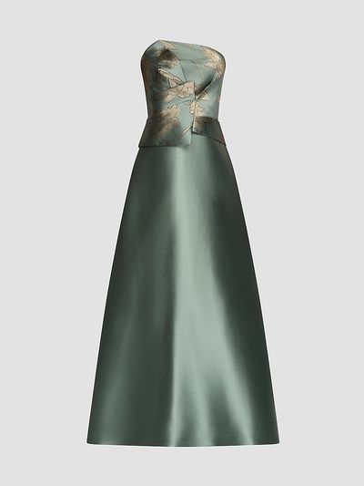 Kay Unger Women's Sheryl Mikado Floral A-Line Gown