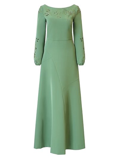 Kay Unger Women's Valentina Embroidered Stretch-Crepe Fit & Flare Gown