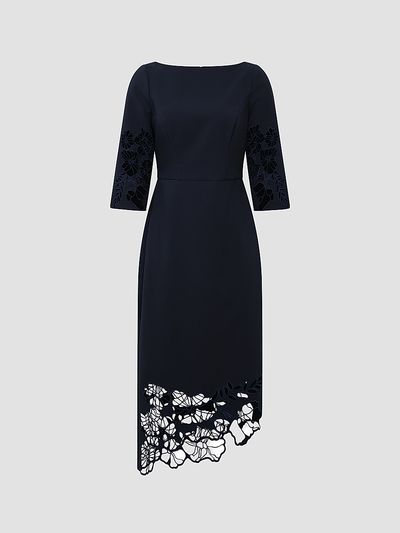 Kay Unger Women's Vanna Guipure Lace Midi-Dress
