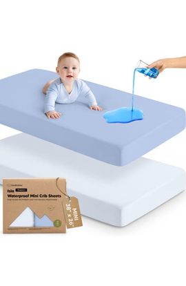 KeaBabies KeaBabies 2-Pack Isla [Protect+] Waterproof Mini Crib Sheets
