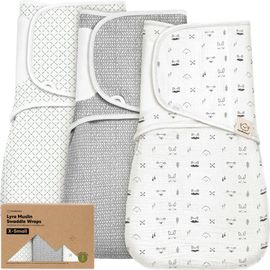 KeaBabies KeaBabies 3-Pack Lyra Muslin Swaddle Wraps