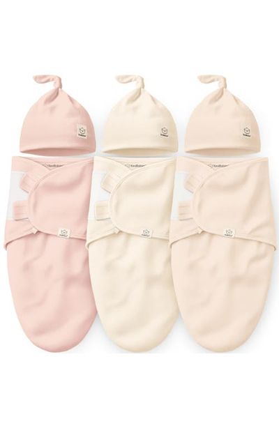 KeaBabies KeaBabies 3-Pack Soothe Swaddle Wraps with Knot Hats