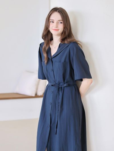 KELLY DONAHUE Belted Hooded Open dress