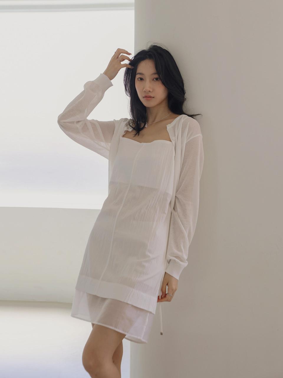KELLY DONAHUE block slit string dress