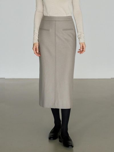 KELLY DONAHUE classic wool BANDING skirt