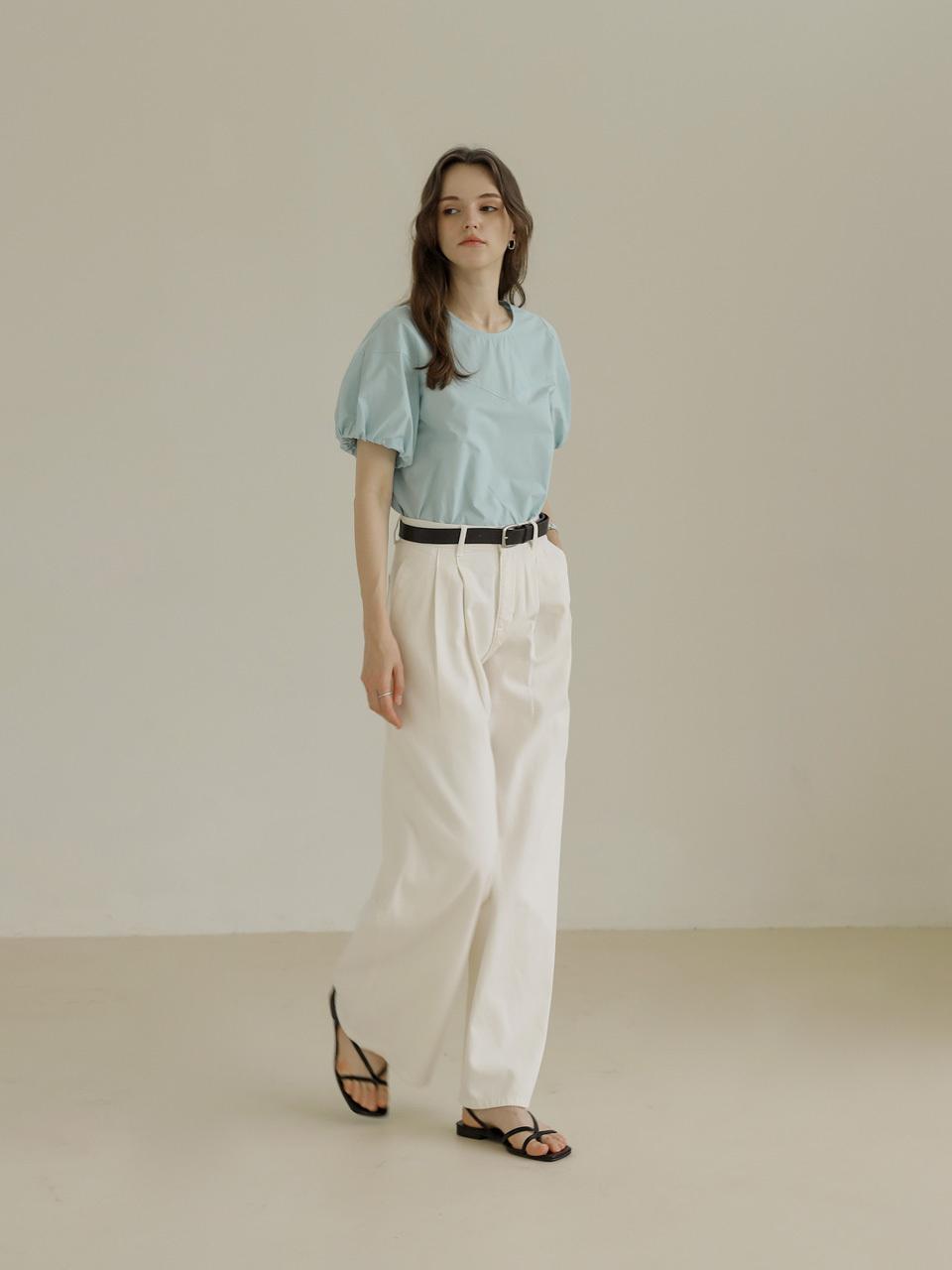 KELLY DONAHUE Cotton Curved Round Blouse