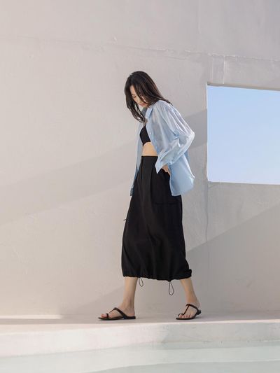 KELLY DONAHUE cotton pocket balloon skirt