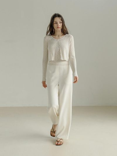 KELLY DONAHUE Glossy BANDING wide pants
