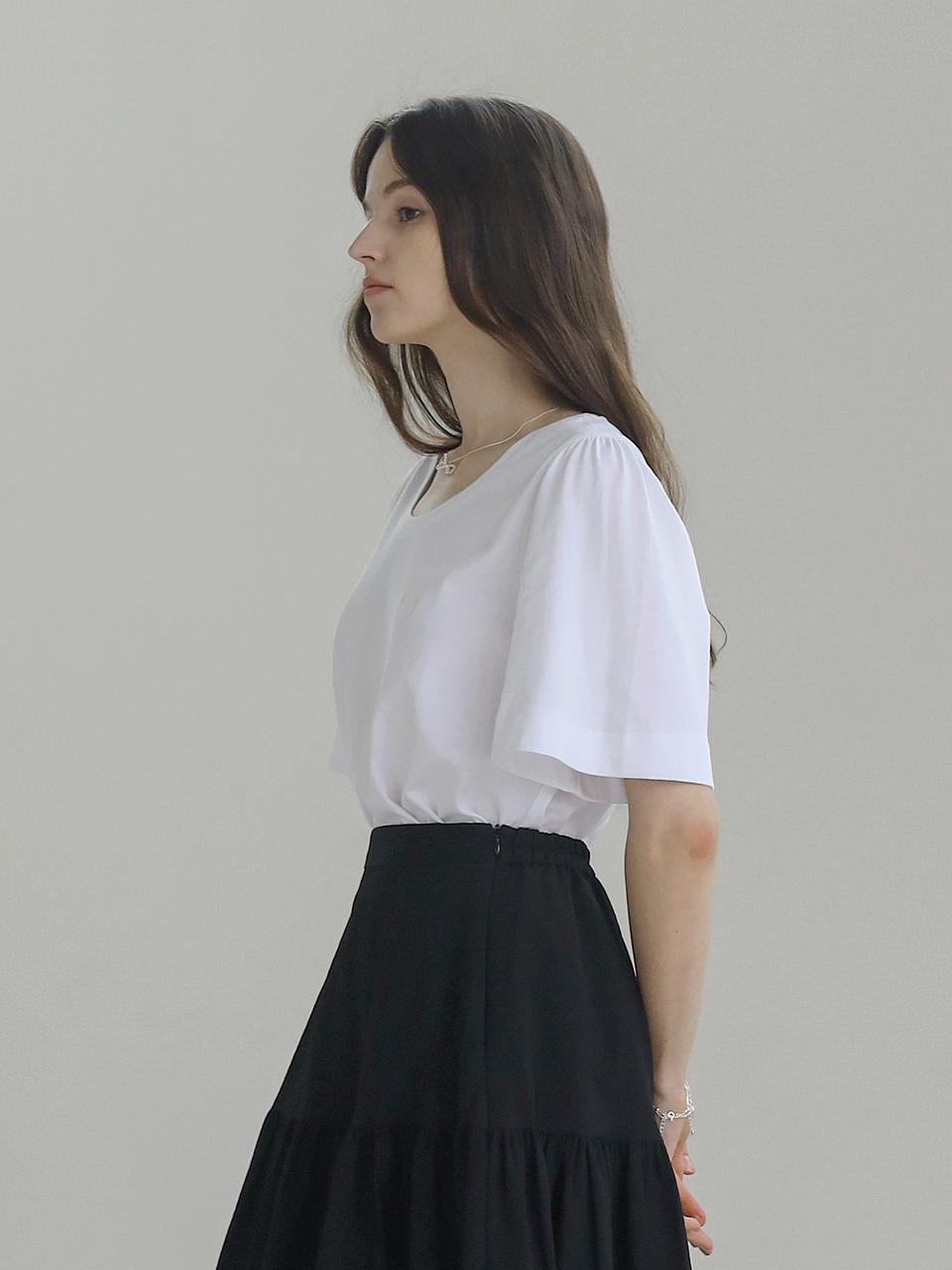 KELLY DONAHUE Shirring Bell Round T-shirt
