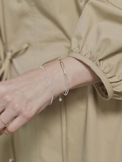 KELLY DONAHUE SILVER925 Double Chain Daily Bracelet