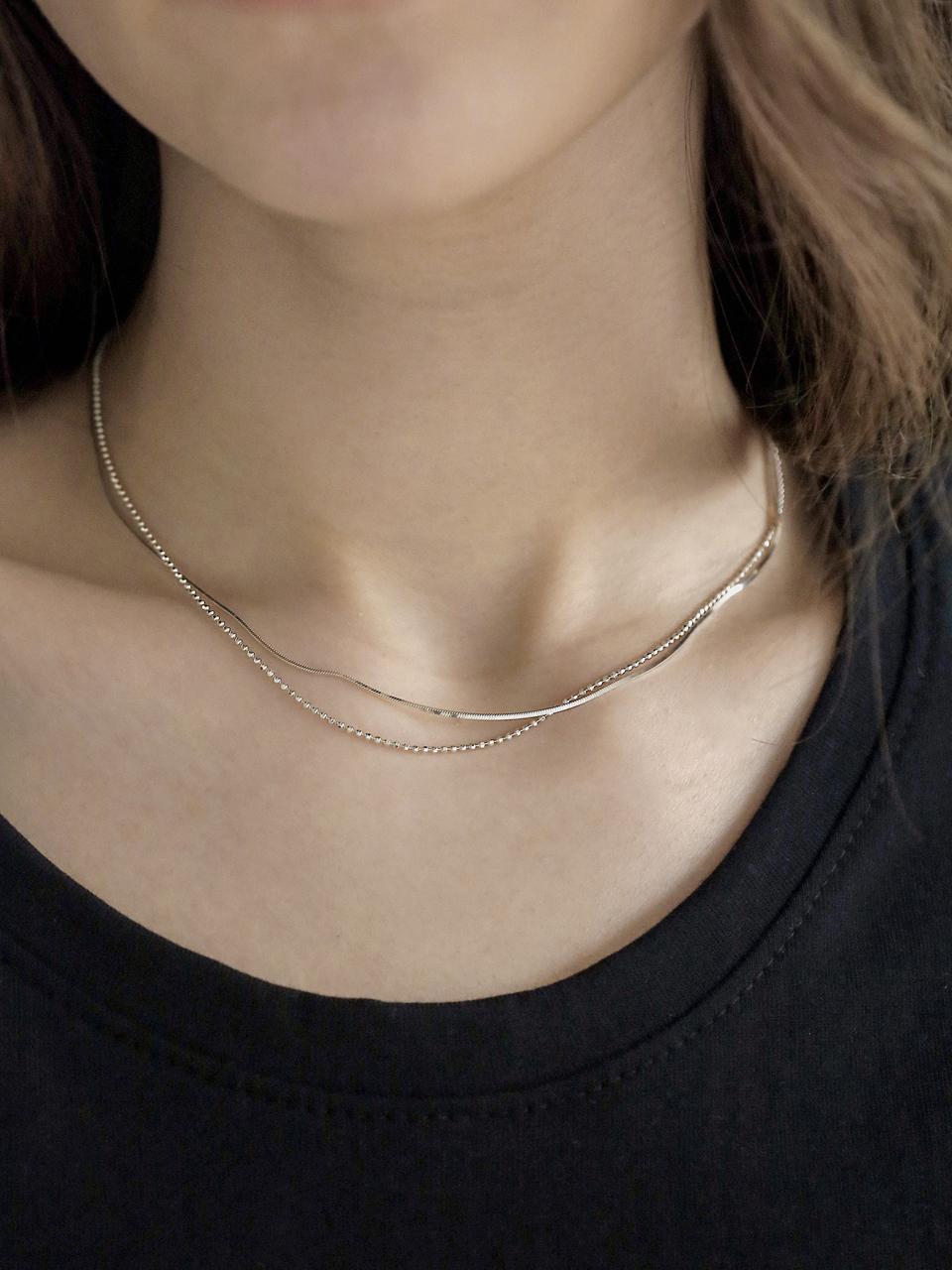 KELLY DONAHUE SILVER925 Double Layered Necklace