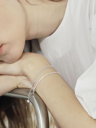 KELLY DONAHUE SILVER925 Glitter Layered Bracelet