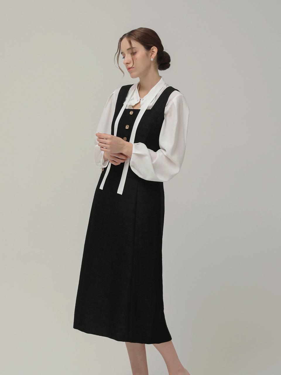 KELLY DONAHUE Square button Tweed Dress