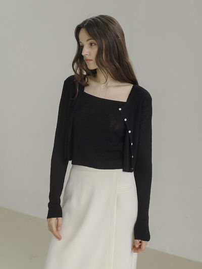 KELLY DONAHUE Summer cropped cardigan set