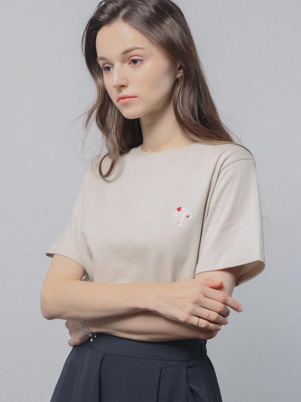 KELLY DONAHUE Tree Heart Cotton Round T-Shirt